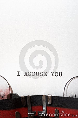 I accuse you phrase Stock Photo