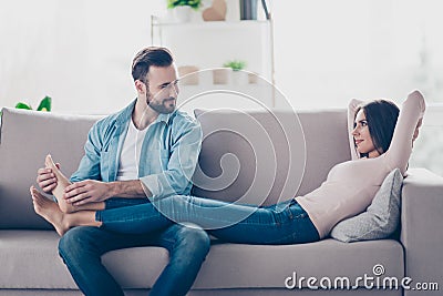 I bliss out and on cloud nine! Attentive caring loving handsome Stock Photo