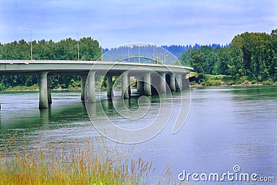 I-205 Bridge to Government Island Stock Photo