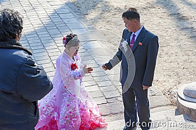 The wedding of Kaesong Cheng Jun Museum,North Korea Editorial Stock Photo