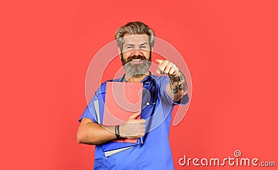 I can help you. profession medicine staff. physician doctor with stethoscope and clipboard. therapist writing Stock Photo