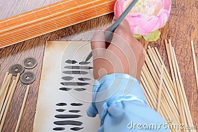 I ching ancient oracle Stock Photo