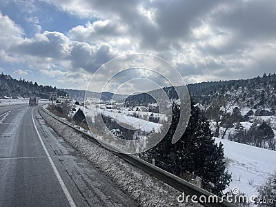 I25 colorado snow mountain Stock Photo