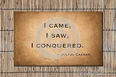 I conquered - Julius Caesar Stock Photo