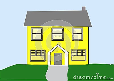 Yellow House, Abstract Design Iteration #2 Stock Photo