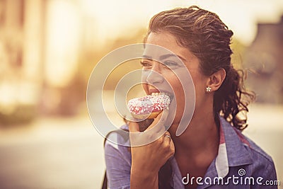 I deserved a sweet moment. Stock Photo