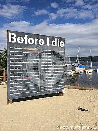 Before I Die Sign Stock Photo