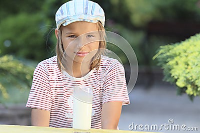 I do not want to drink milk Stock Photo