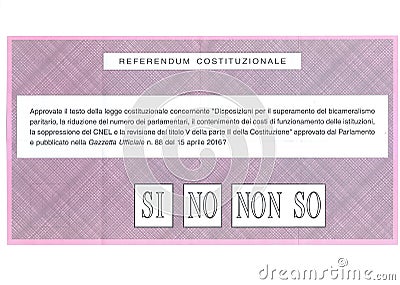 I DON`T KNOW on Italian ballot paper Editorial Stock Photo