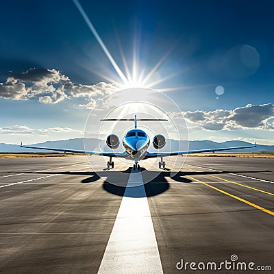 a private jet ready to fly Stock Photo