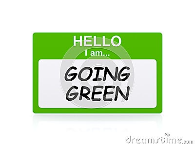 I am going green tag Stock Photo