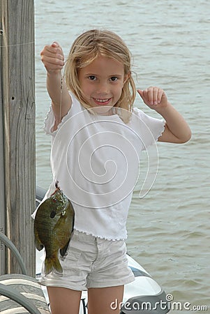 I got one! First Catch! Stock Photo