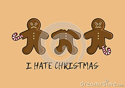 I Hate Christmas vector Vector Illustration