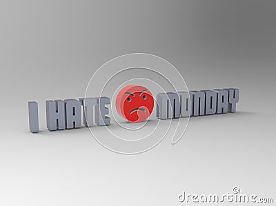 I Hate monday logo red and Grey Stock Photo