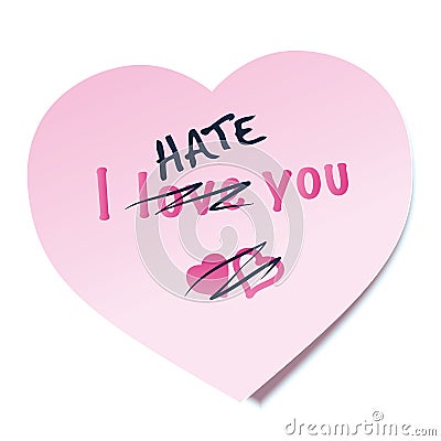 I Hate You Sticky Note Vector Illustration