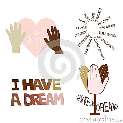 I have a dream typography on a white background for MLK Day Vector Illustration