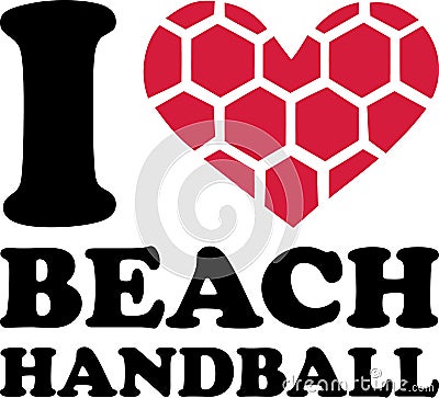 I heart Beach Handball Vector Illustration