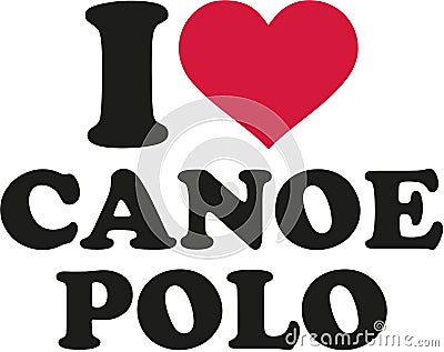 I heart canoe polo Vector Illustration