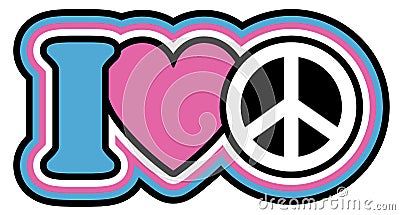 I Heart Peace Vector Illustration