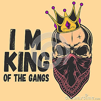 I am king of The gangs Cartoon Illustration