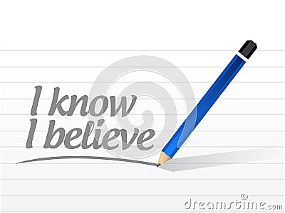 I know I believe message sign illustration Cartoon Illustration