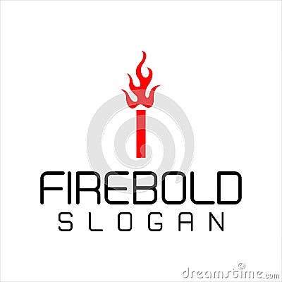 I Letter Flame Logo Design. Fire Logo Lettering Concept Vector Vector Illustration