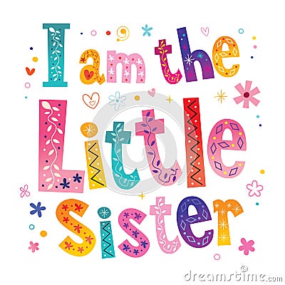 I am the little sister Vector Illustration