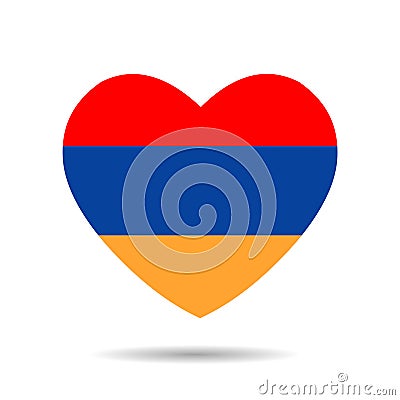 I love Armenia. Armenia flag vector heart illustration isolated on white background Vector Illustration