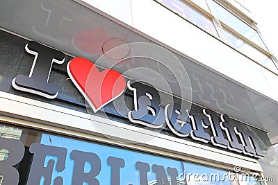 I love Berlin gift shop Berlin Germany Editorial Stock Photo