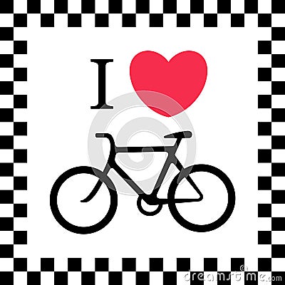 I love bicycle illustration Cartoon Illustration