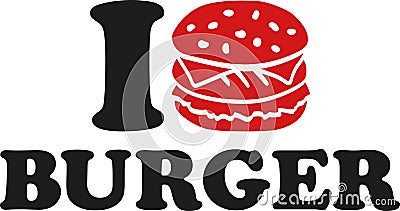 I love burger icon Vector Illustration