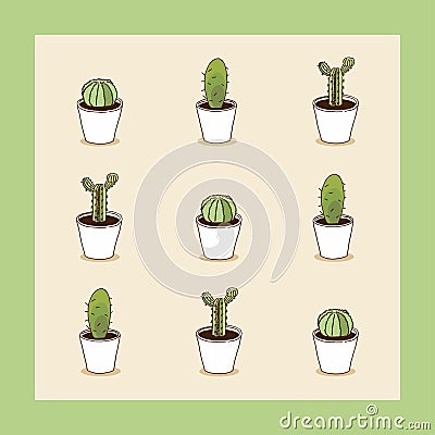 I love cacti seamless cactus illustration Vector Illustration