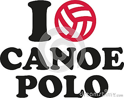 I love canoe polo Vector Illustration