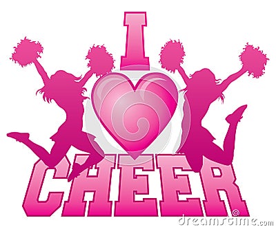 I Love Cheer Vector Illustration