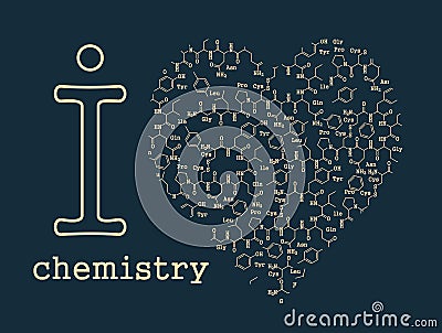 I love chemistry illustration Vector Illustration