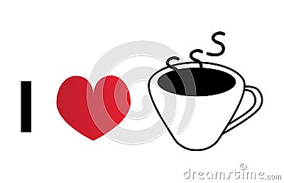 I love coffee vector icon Vector Illustration