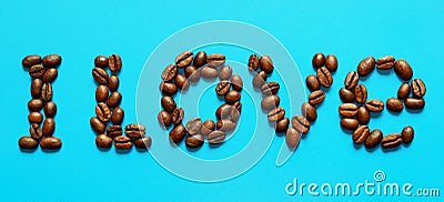 I love coffee word Stock Photo