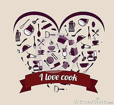 I love cook Vector Illustration