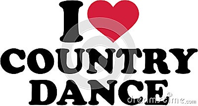 I love country dance Vector Illustration