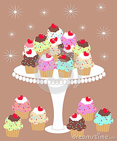 I love cupcakes Vector Illustration