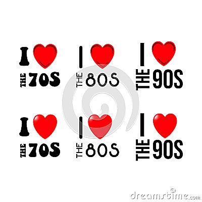 I love different decades icons Vector Illustration