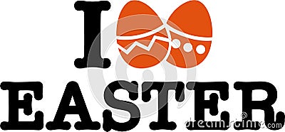 I love easter with eggs Vector Illustration