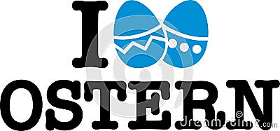 I love easter german with eggs Vector Illustration