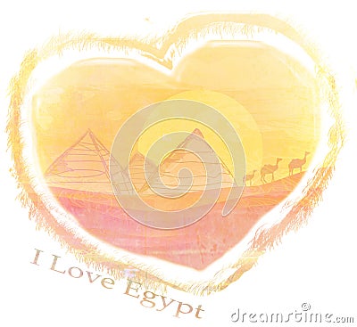 I Love Egypt design Cartoon Illustration