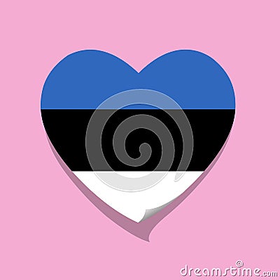 I love Estonia flag heart Vector Illustration