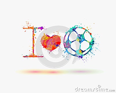 I love football (Soccer Ball) Vector Illustration