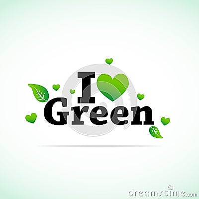 I Love Green Cartoon Illustration