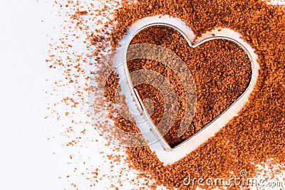 Ground Cayenne in a Heart Shape Stock Photo