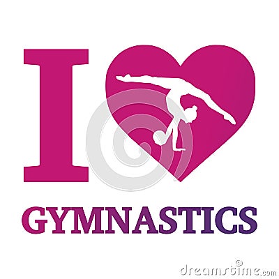 I love gymnastics. Vector young woman silhouette Vector Illustration