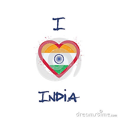 I love India t-shirt design. Vector Illustration